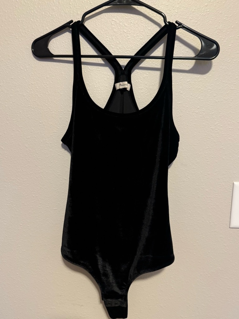 Madwell Black Velvet Racerback Bodysuit - Women's Intimates